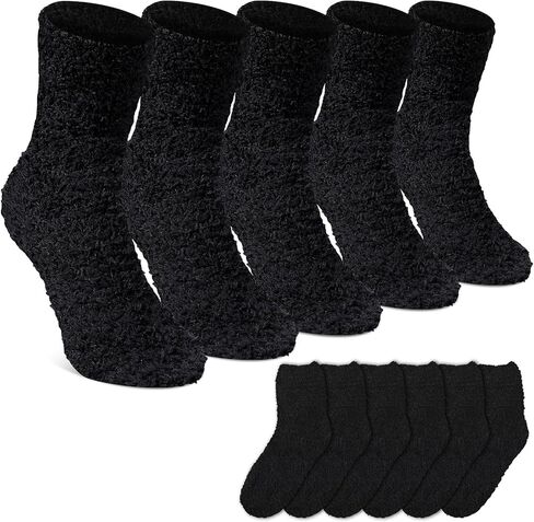 Suhine 12 Pairs Fuzzy Socks Winter Warm Socks Women Soft Stocking Plush Coral Fleece Gift for Christmas Winter Slipper Sleep in Kuwait