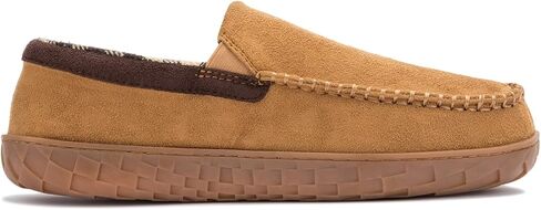 NewDenBer Men's Moccasin Slippers Warm Memory Foam Suede Soft Plush Lined Slip on Indoor Outdoor House Shoes in Saudi Arabia