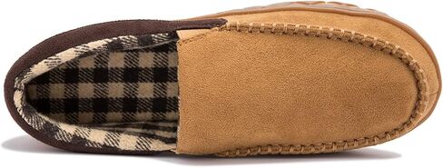 NewDenBer Men's Moccasin Slippers Warm Memory Foam Suede Soft Plush Lined Slip on Indoor Outdoor House Shoes in Saudi Arabia