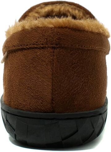 NewDenBer Men's Moccasin Slippers Warm Memory Foam Suede Soft Plush Lined Slip on Indoor Outdoor House Shoes in Saudi Arabia