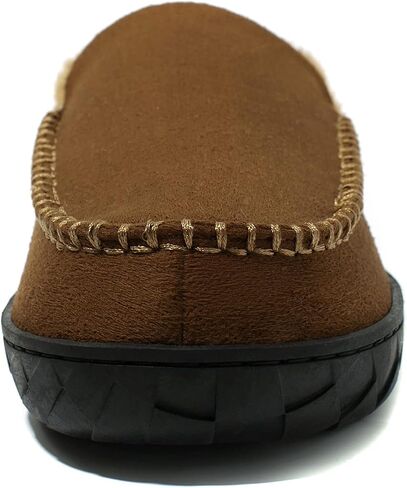 NewDenBer Men's Moccasin Slippers Warm Memory Foam Suede Soft Plush Lined Slip on Indoor Outdoor House Shoes in Saudi Arabia