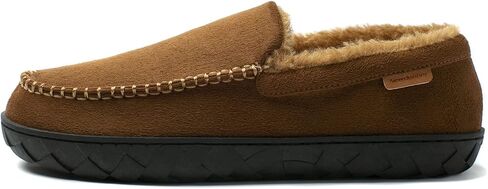 NewDenBer Men's Moccasin Slippers Warm Memory Foam Suede Soft Plush Lined Slip on Indoor Outdoor House Shoes in Saudi Arabia