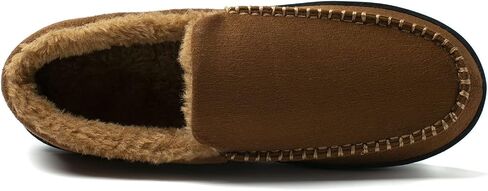 NewDenBer Men's Moccasin Slippers Warm Memory Foam Suede Soft Plush Lined Slip on Indoor Outdoor House Shoes in Saudi Arabia