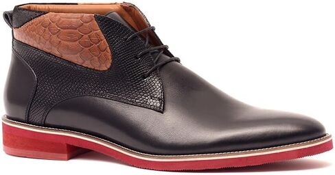 Carlos Santana Morello Lace-Up Traditional Chukka Boots for Men | Lightweight EVA Outsole & Cushion Comfort Leather Footbed | With Crocodile Print on Calfskin Leather in Saudi Arabia