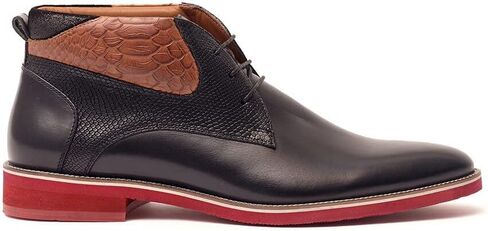 Carlos Santana Morello Lace-Up Traditional Chukka Boots for Men | Lightweight EVA Outsole & Cushion Comfort Leather Footbed | With Crocodile Print on Calfskin Leather in Saudi Arabia
