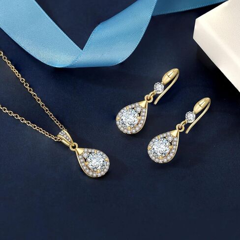 ويسمايل مجموعات قلادة وأقراط للنساء | أطقم مجوهرات الزفاف للعرائس | مجموعة قلادة فضية | هدايا للابنة، الصديقة، الزوجة in Kuwait