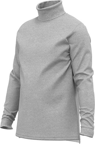 Men's 100% Interlock Knit Combed Cotton Super-Soft Pre-Washed Ski Casual Droptail Turtleneck Pullover Sweater in Saudi Arabia