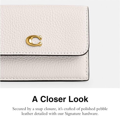 Coach Polished Pebble Leather Essential Mini Trifold Wallet in Saudi Arabia