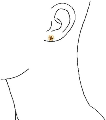أقراط الكرة المستديرة التقليدية المنسوجة على شكل حبل ملتوي على شكل كرة على شكل عقدة الحب للنساء باللون الوردي والأصفر المطلية بالذهب عيار 14 قيراطًا. فضة استرليني عيار 925 in Kuwait