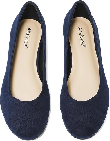 Ataiwee Women's Wide Width Flats Shoes - Casual Comfortable Round Toe Plus Size Ballet Shoes. in Saudi Arabia