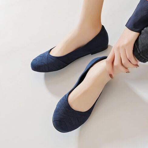 Ataiwee Women's Wide Width Flats Shoes - Casual Comfortable Round Toe Plus Size Ballet Shoes. in Saudi Arabia