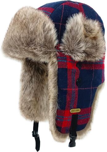 HEYANN Winter Trapper Hat,Warm Faux Fur Aviator Hat,Russian Ushanka Trooper Hunting Ski Hat with Ear Flaps for Men & Women in Saudi Arabia