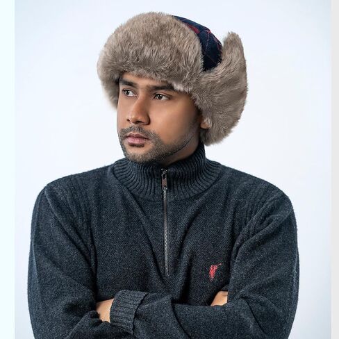 HEYANN Winter Trapper Hat,Warm Faux Fur Aviator Hat,Russian Ushanka Trooper Hunting Ski Hat with Ear Flaps for Men & Women in Saudi Arabia