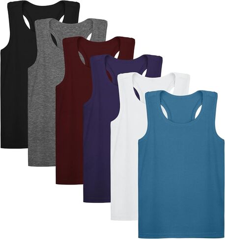 Poroka 6 قطع الفتيات الرقص تانك القمم الأساسية تانك القمم بلا أكمام Racerback للجمباز الباليه in Kuwait