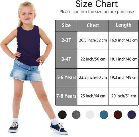 Poroka 6 قطع الفتيات الرقص تانك القمم الأساسية تانك القمم بلا أكمام Racerback للجمباز الباليه in Kuwait