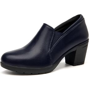 CentroPoint Women's Chunky Block Heels Closed Toe Dress Wedding Pumps Comfortable Supportive Work Shoes