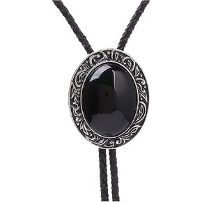 ربطة عنق من Himongoo Grass Edge Bola Bolo للرجال والنساء مصنوعة من الجلد وحبل الزفاف وقلادة رعاة البقر الغربية، مرجاني أوبال فيروزي أوبال in Kuwait