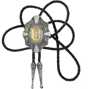 KDG ألفبائي حرف غربي بولو سلسلة التعادل الحروف الأولية A-Z بولو التعادل خلفية ذهبية للرجال والنساء ربطة العنق in Kuwait