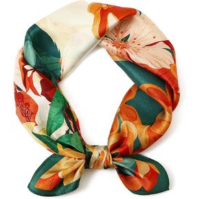 STARWHISPER 100% Pure Mulberry Silk Square Scarf-27''x27 Lightweight Hair Scarves Headscarf Night Sleeping with Gift Packed