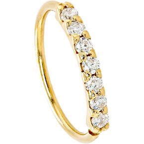 Jewelry Avalanche 20G 14K Gold Nose Hoop Ring with Moissanites Half Eternity Nose Hoop, Helix Ring, Tagus Hoop, Cartilage Ring
