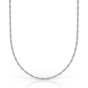 قلادة سلسلة كبح إيطالية من الفضة الإسترليني للنساء والرجال، سلسلة سنغافورة رفيعة 1.5 مم، مقاومة للتشويه 925، مثالية للمعلقات والطبقات، مقاسات 15 بوصة - 38 بوصة in Kuwait