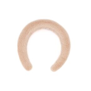 surell Faux Mink Hairband - Fluffy Fashion Accessory - Soft Luxury Headwear - Fake Acrylic Fur Fuzzy Headband (Dark Blue)