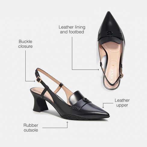 Coach Women's Nikola Leather Hybrid Slingback Pump in Saudi Arabia