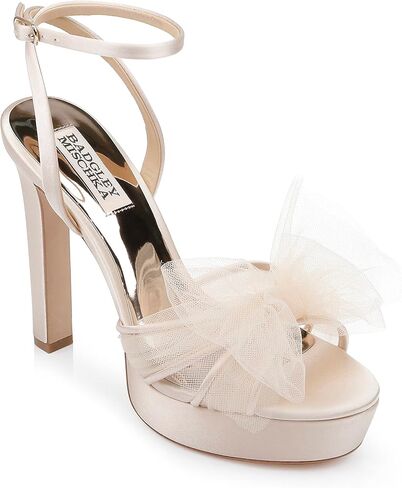Badgley Mischka Women's Sophie Platform Sandal with Tulle Flower Heeled in Saudi Arabia