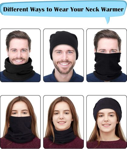 Blulu 4 Pieces Neck Warmer for Kids Fleece Neck Gaiter Tube Neck Scarf Snow Windproof Skiing Hiking Cycling Warmer Women Men in Saudi Arabia