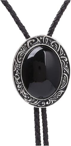 ربطة عنق من Himongoo Grass Edge Bola Bolo للرجال والنساء مصنوعة من الجلد وحبل الزفاف وقلادة رعاة البقر الغربية، مرجاني أوبال فيروزي أوبال in Kuwait