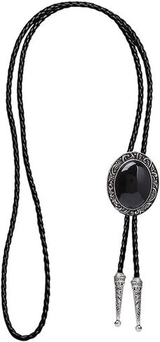 ربطة عنق من Himongoo Grass Edge Bola Bolo للرجال والنساء مصنوعة من الجلد وحبل الزفاف وقلادة رعاة البقر الغربية، مرجاني أوبال فيروزي أوبال in Kuwait