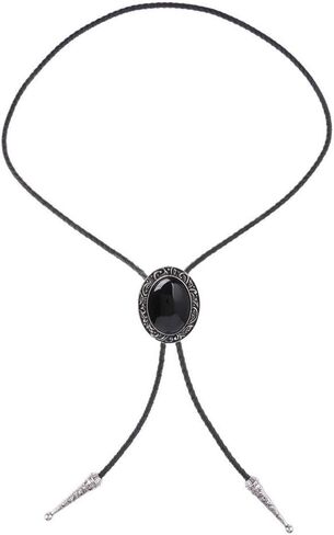 ربطة عنق من Himongoo Grass Edge Bola Bolo للرجال والنساء مصنوعة من الجلد وحبل الزفاف وقلادة رعاة البقر الغربية، مرجاني أوبال فيروزي أوبال in Kuwait