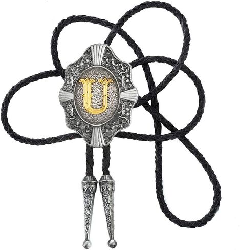 KDG ألفبائي حرف غربي بولو سلسلة التعادل الحروف الأولية A-Z بولو التعادل خلفية ذهبية للرجال والنساء ربطة العنق in Kuwait