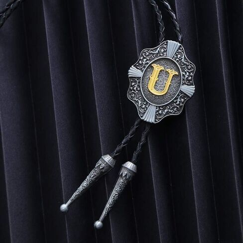 KDG ألفبائي حرف غربي بولو سلسلة التعادل الحروف الأولية A-Z بولو التعادل خلفية ذهبية للرجال والنساء ربطة العنق in Kuwait