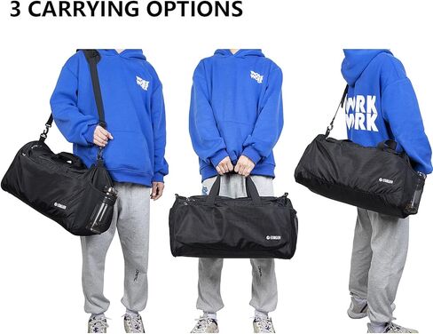 شنطة رياضية للسفر وصالة الالعاب الرياضية مع جيب للاحذية وجيب تخزين جاف، شنطة دفل متينة ومقاومة للماء مع جيب داخلي وحزام كتف قابل للتعديل للنساء والرجال، نمط ايه من يونجوا in Kuwait