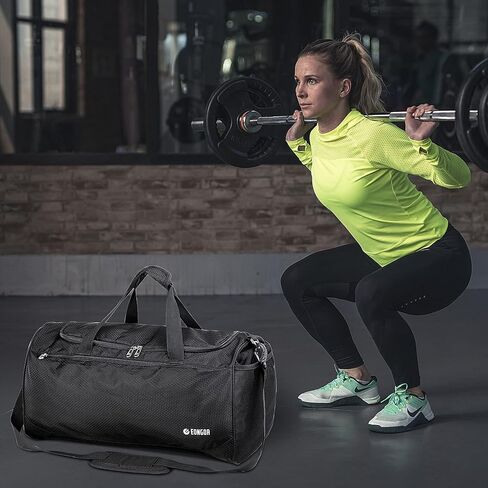 شنطة رياضية للسفر وصالة الالعاب الرياضية مع جيب للاحذية وجيب تخزين جاف، شنطة دفل متينة ومقاومة للماء مع جيب داخلي وحزام كتف قابل للتعديل للنساء والرجال، نمط ايه من يونجوا in Kuwait