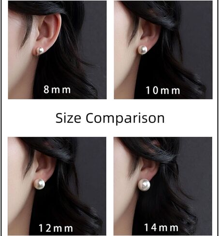 AVYRING اللؤلؤ كليب على الأقراط النساء مطلية بالذهب وهمية الأقراط كليب على أقراط اللؤلؤ غير ثقب كليب أقراط مقلد لؤلؤ المياه العذبة 10 مم 12 مم in Kuwait