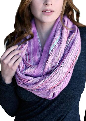 Anika Dali (15 Colors) Shimmer Sparkle Infinity Scarf, Women's Festival Bliss Lightweight Fashion Shawl in Kuwait