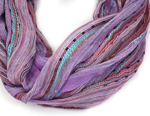 Anika Dali (15 Colors) Shimmer Sparkle Infinity Scarf, Women's Festival Bliss Lightweight Fashion Shawl in Kuwait
