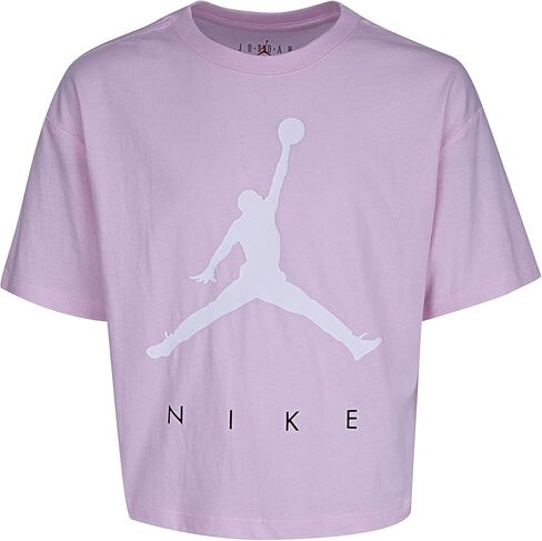 تي شيرت Jordan Girl's Jumpman من Nike (الأطفال الصغار/الأطفال الكبار) رغوة وردية MD (8-10 طفل كبير) in Kuwait