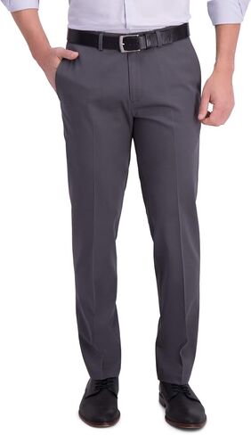 Haggar Men's Iron Free Premium Khaki Straight Fit Flat Front Flex Waist Casual Pant in Saudi Arabia