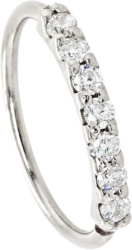 Jewelry Avalanche 20G 14K Gold Nose Hoop Ring with Moissanites Half Eternity Nose Hoop, Helix Ring, Tagus Hoop, Cartilage Ring in Saudi Arabia