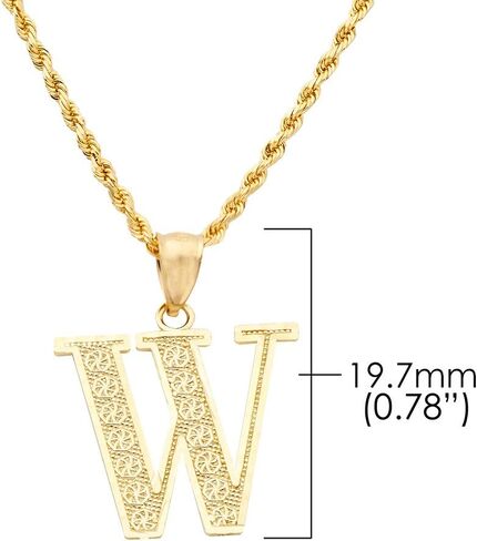 قلادة LoveBling من الذهب الأصفر عيار 10 قيراط والألماس مقطوعة من الألف إلى الياء والحروف الأبجدية الأولى (حجم صغير) in Saudi Arabia