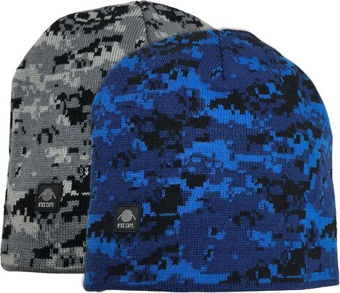 N'Ice Caps Kids Beanie Hats 2-Pack Double Layered Knit Winter Warm Boys Girls in Saudi Arabia
