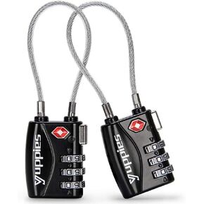 أقفال أمتعة معتمدة من إدارة أمن المواصلات الأمريكية، قفل حقيبة ظهر سهل إعادة الضبط، قفل سفر لحقيبة السفر، 1،2 و4 عبوات (عبوتان أسودتان) in Kuwait