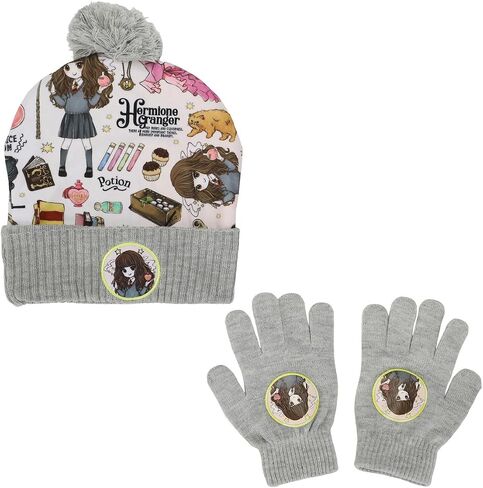 Harry Potter Chibi Hermione Granger Youth Fleece Beanie and Gloves Set in Saudi Arabia