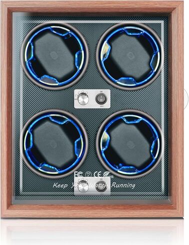 FRUCASE Watch Winder for Automatic Watches Watch Box for 4 Automatic Winder Japanese Motor with USB Cable in Kuwait
