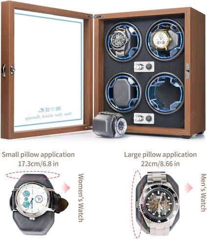 FRUCASE Watch Winder for Automatic Watches Watch Box for 4 Automatic Winder Japanese Motor with USB Cable in Kuwait