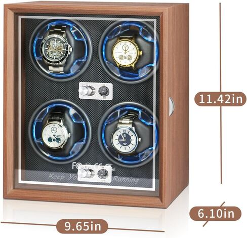 FRUCASE Watch Winder for Automatic Watches Watch Box for 4 Automatic Winder Japanese Motor with USB Cable in Kuwait