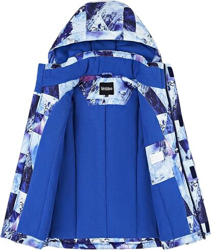 Vrilibo Boys Waterproof Ski Jacket Fleece Three Layers Thick Warm Kid Outdoor Winter Snow Coat Hooded Kids Raincoat in Saudi Arabia